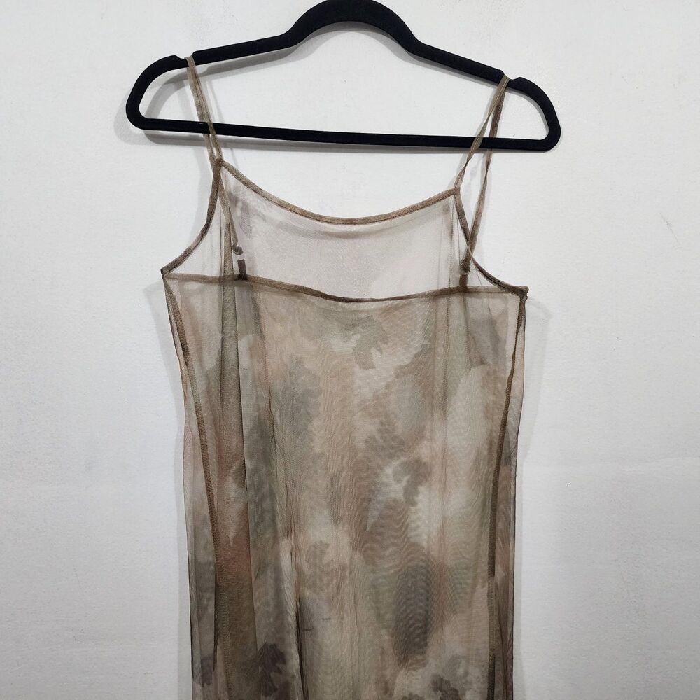 Sheer Mesh Camo-print Sleeveless midi dress Stretch Womens Size S/M - Picture 15 of 16